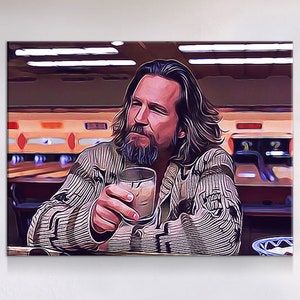 The Dude Canvas Wall Art, The Big Lebowski, The Dude Canvas Print, The Dude Lives On, Abstract Art, 1 Piece Wall Art Set