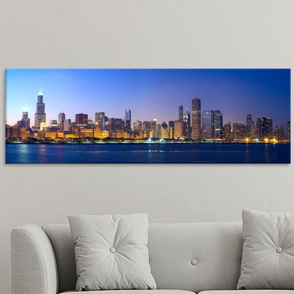 Chicago Skyline Wall Art Etsy