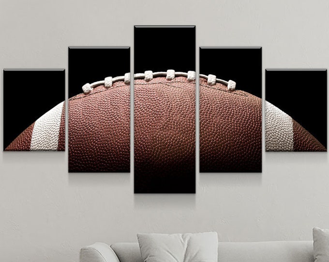 Football Canvas Wall Art, Football Decor, 5-Piece Wall Art, American Football, Sports, Multi Panel, Man Cave Decor, Gift for Him