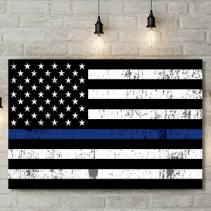 Thin Blue Line Punisher Blue Lives Matter Us Flag Framed Etsy
