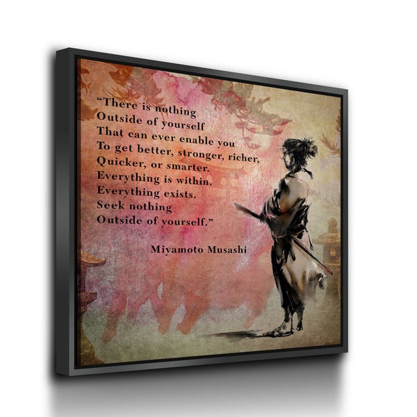 Miyamoto Musashi Quote, There Is Nothing Outside Yourself, Samurai Art, Canvas Wall Art, Literature Gifts, Ukiyoe, Japanese Art