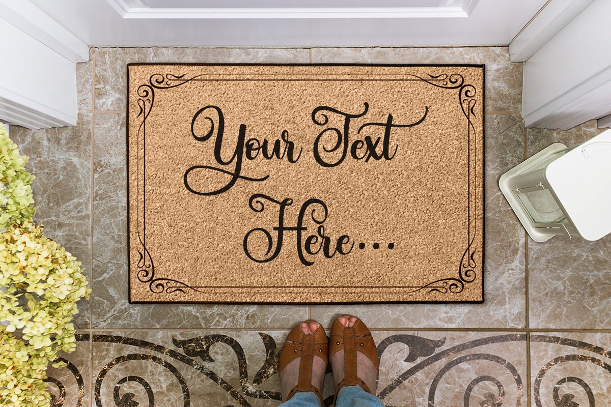 Custom Welcome Mat With Your Text Entrance Mat Welcome Mat Etsy