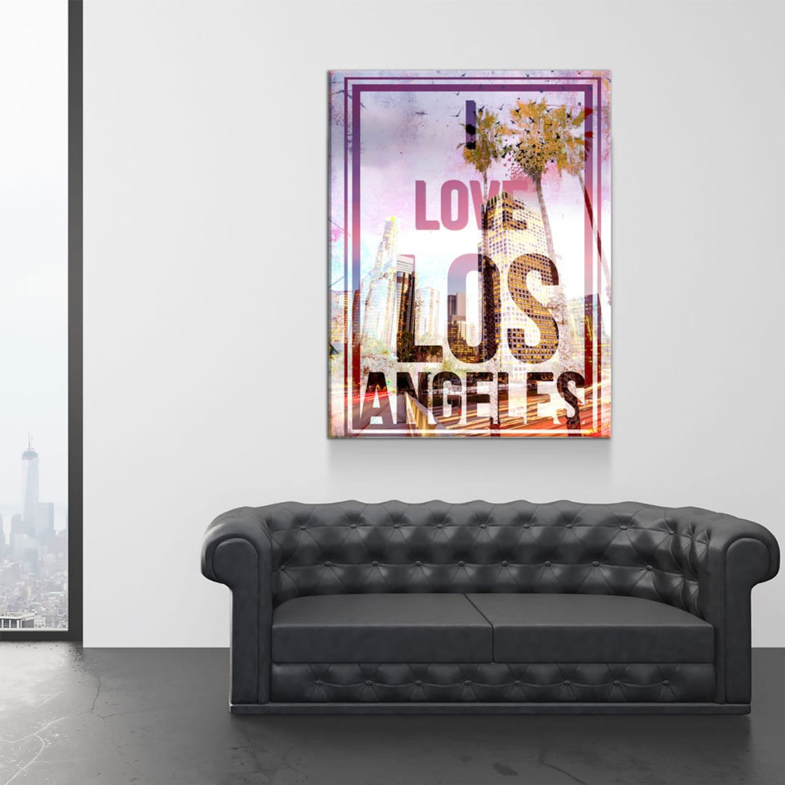 I Love Los Angeles Canvas Wall Art California Decor Los Etsy