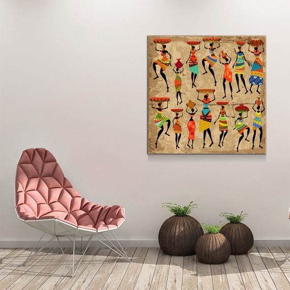 African Women Canvas Wall Art African Tribal Art African Decor