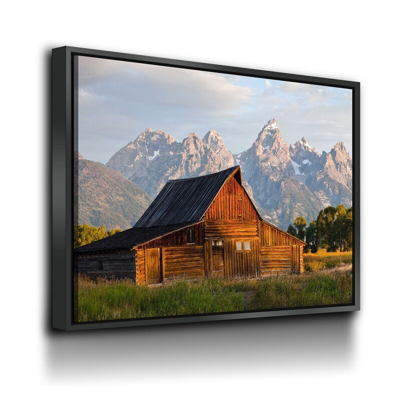 Old Barn Grand Teton Framed Canvas Wall Art