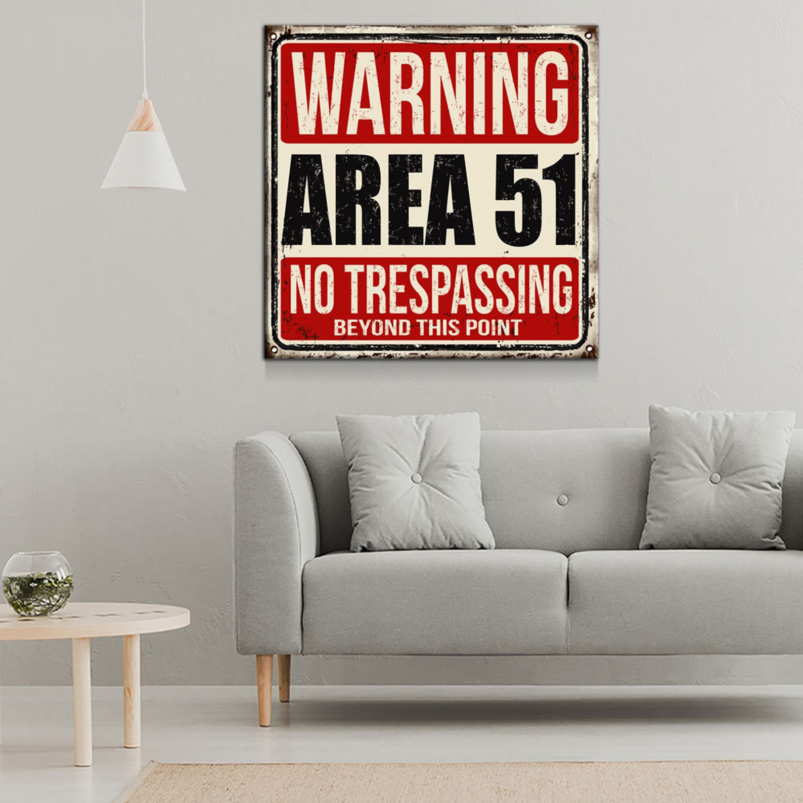 Area 51 Canvas Wall Art UFO Decor Alien Decor - Etsy