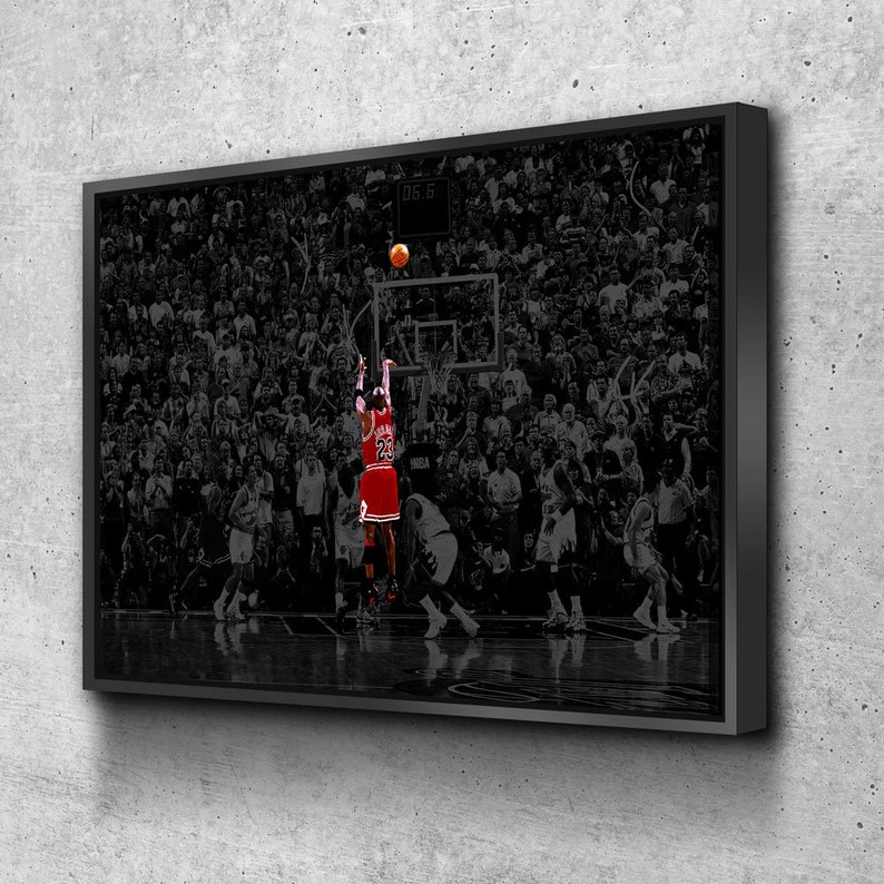 Michael Jordan Last Shot Canvas Wall Art 23 Michael Jordan Etsy
