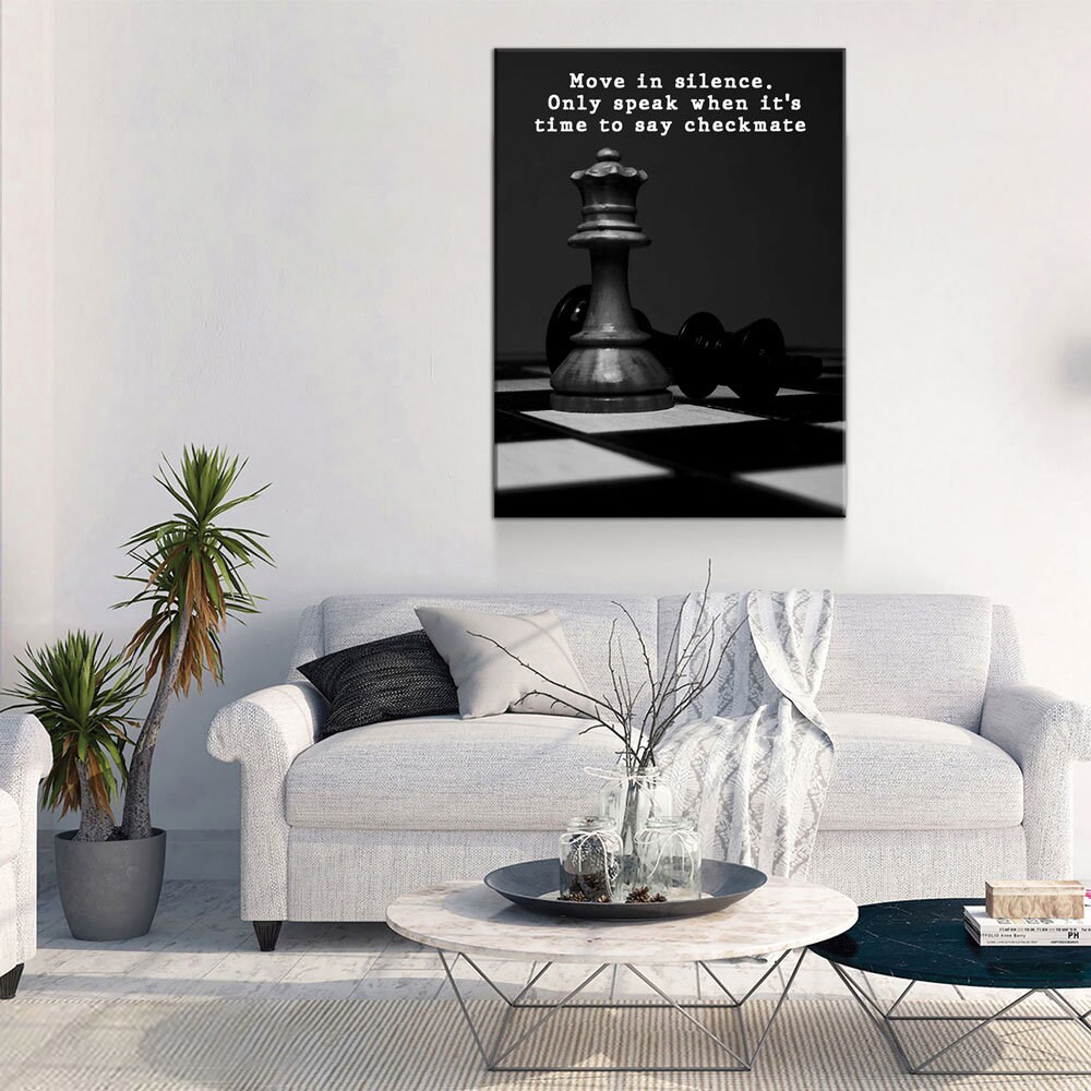 Move In Silence Canvas Wall Art, Checkmate, Motivational Wall  Decor,inspirational Office Decor,chess Quote Modern Poster Prints -  Painting & Calligraphy - AliExpress