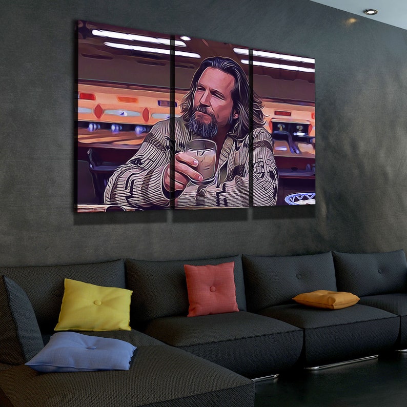 The Dude Canvas Wall Art the Big Lebowski the Dude Canvas Etsy