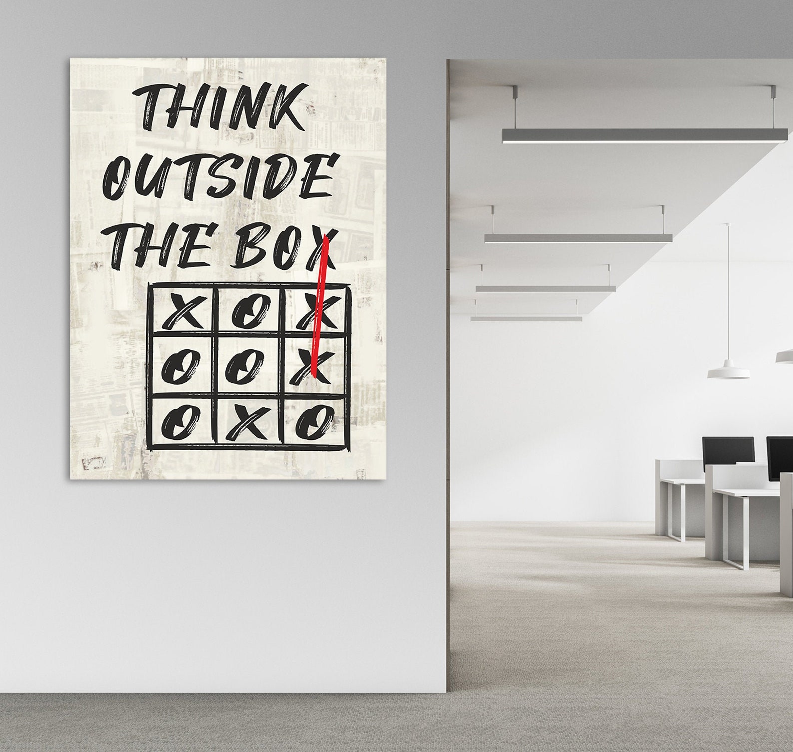 Think Outside the Box Canvas Wall Art Motivational Art Etsy