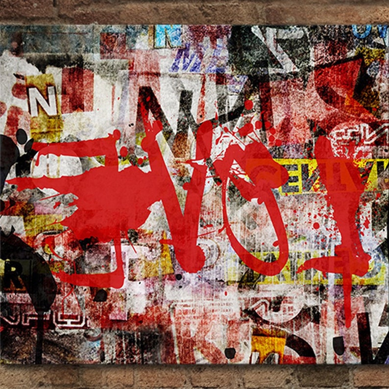 Revolution Love Canvas Wall Art Graffiti Wall Art Graffiti Etsy