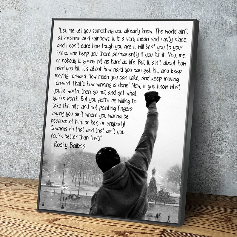Rocky Balboa Canvas Wall Art Motivational Wall Art Rocky Etsy