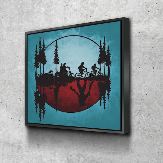 Upside Down World Canvas Wall Art, Stranger Things Wall Art, Stranger  Things Style Canvas, Square Canvas 