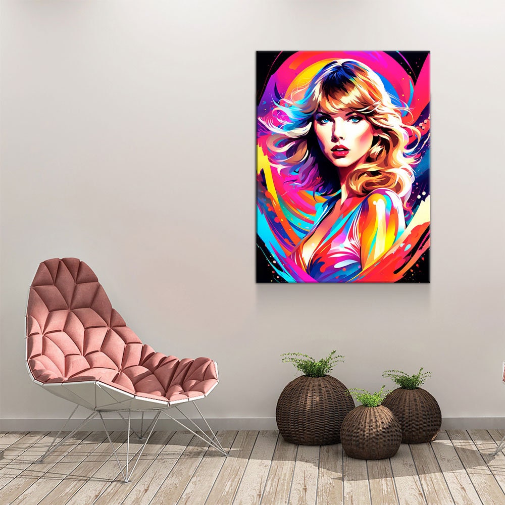 iCanvas Taylor Swift - Bejeweled Art by Rockchromatic Canvas Art Wall Decor ( People > celebrities > musicians > Taylor Swift art) - 18x12 in