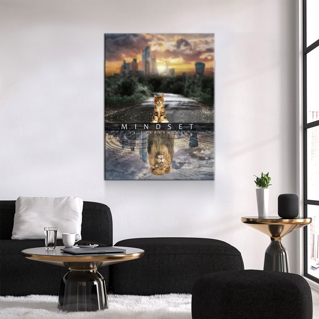 Mindset is Everything Canvas Wall Art, Motivational Decor, Office Decor