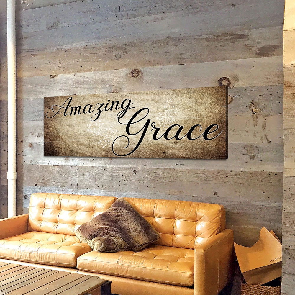 Amazing Grace Canvas Wall Artabove the Bed Christian Home Etsy