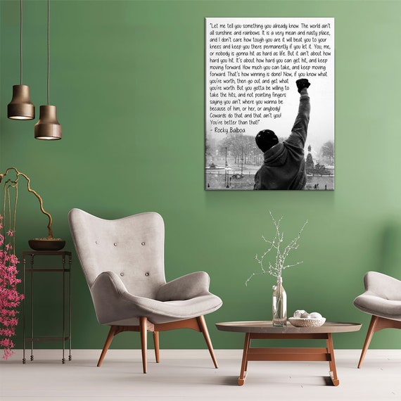 Rocky Balboa Canvas Wall Art, Motivational Wall Art, Rocky Balboa Decor,  Gym Sign, Fitness Studio, Crossfit Decor, Rocky Balboa Quote 