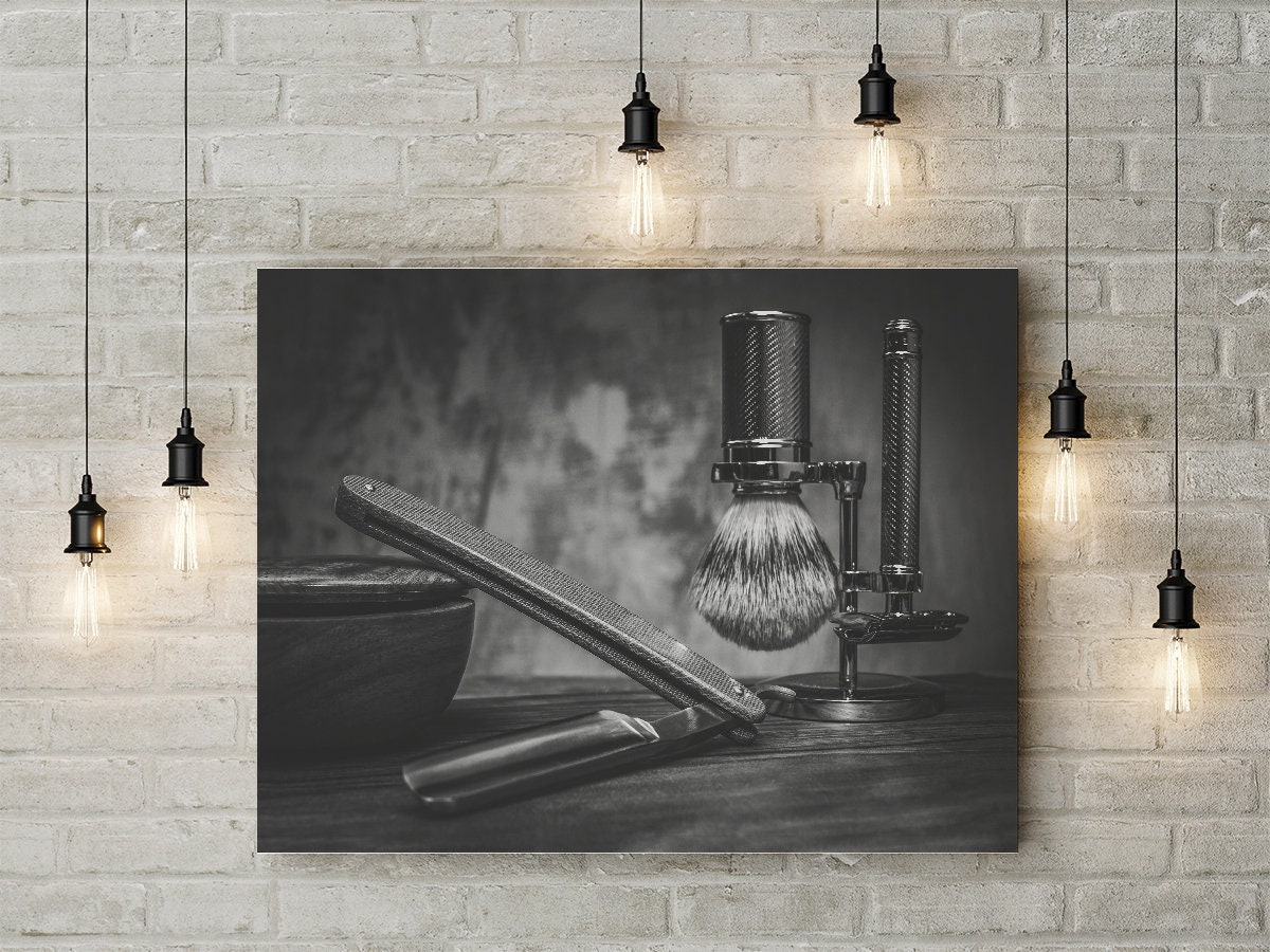 Black & White Barber Shop Decor Wall Art Barbershop Canvas - Etsy Black & White Barber Shop Decor Wall Art Barbershop Canvas - Etsy