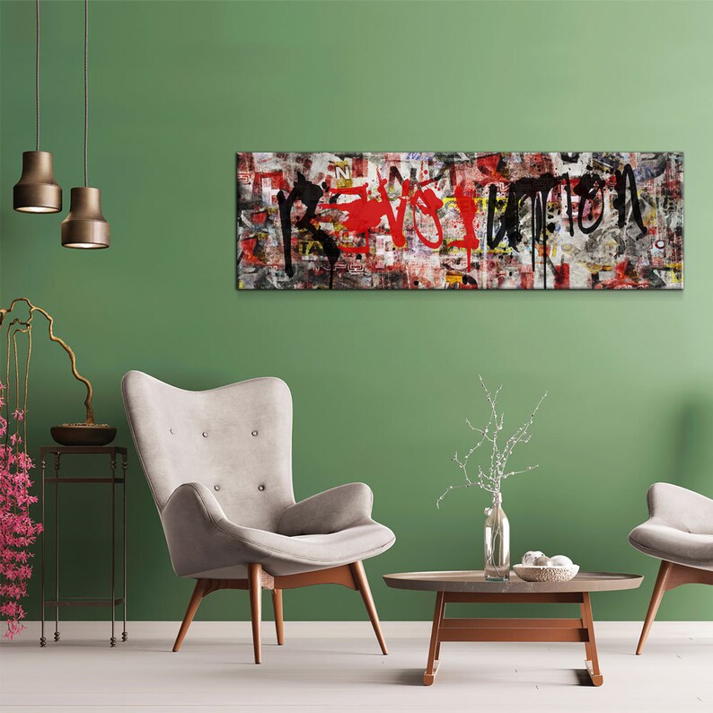Revolution love Canvas Wall Art Graffiti Wall Art Graffiti Etsy