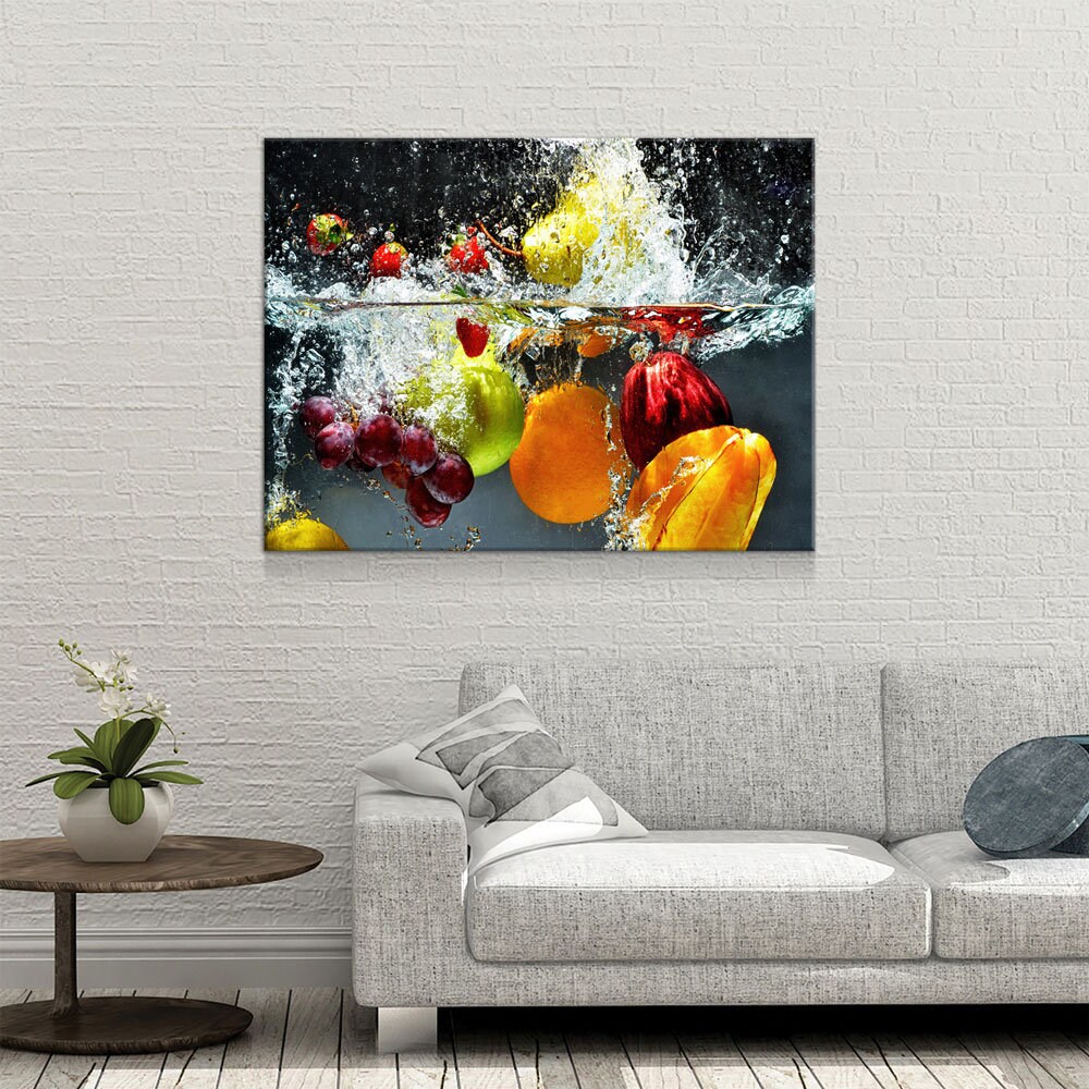 Food Home Decor Strawberry in water Canvas Wall Art Print Food Home Decor Strawberry in water Canvas Wall Art Print