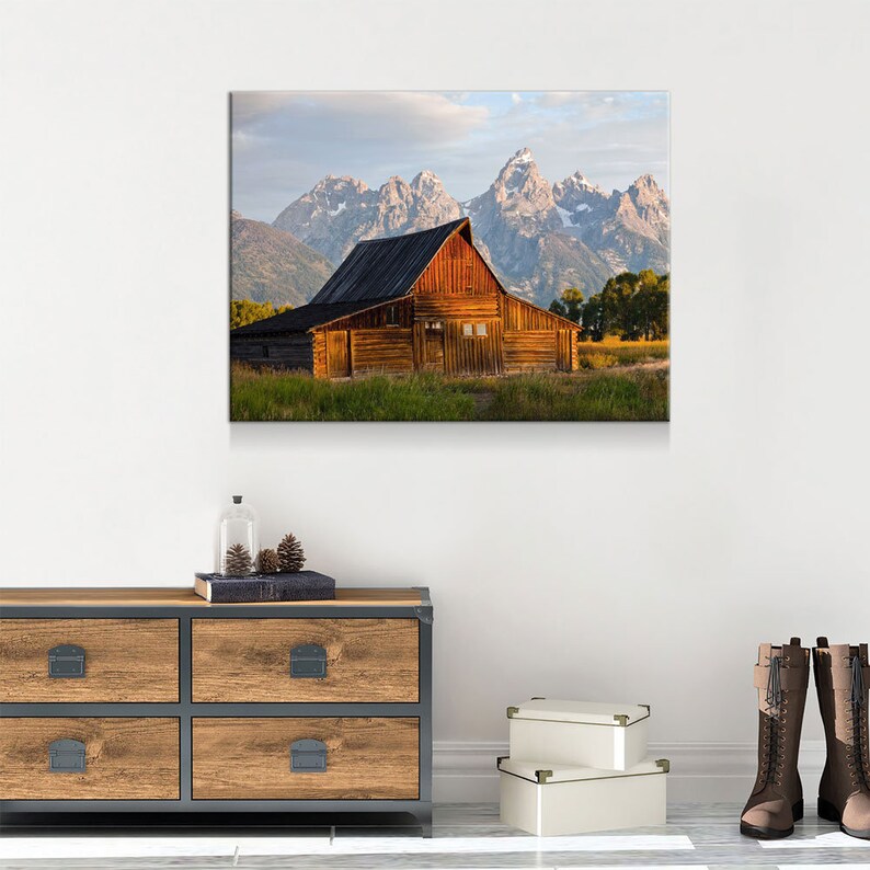 Old Barn Grand Teton Framed Canvas Wall Art Barn Art | Etsy