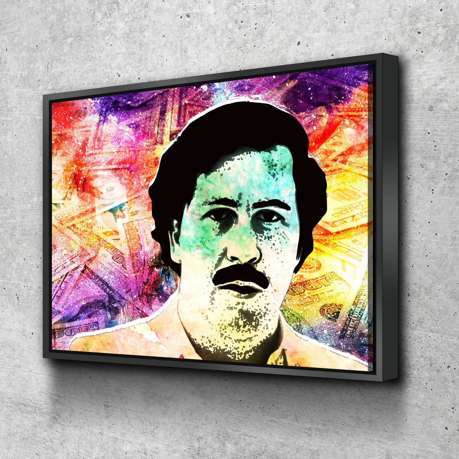 Pablo Escobar Narcos Money Abstract Canvas Wall Art Decor For Home Office Pablo Escobar Pablo