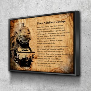 From A Railway Carriage Canvas Wall Art, Train Poem, Robert Louis ...