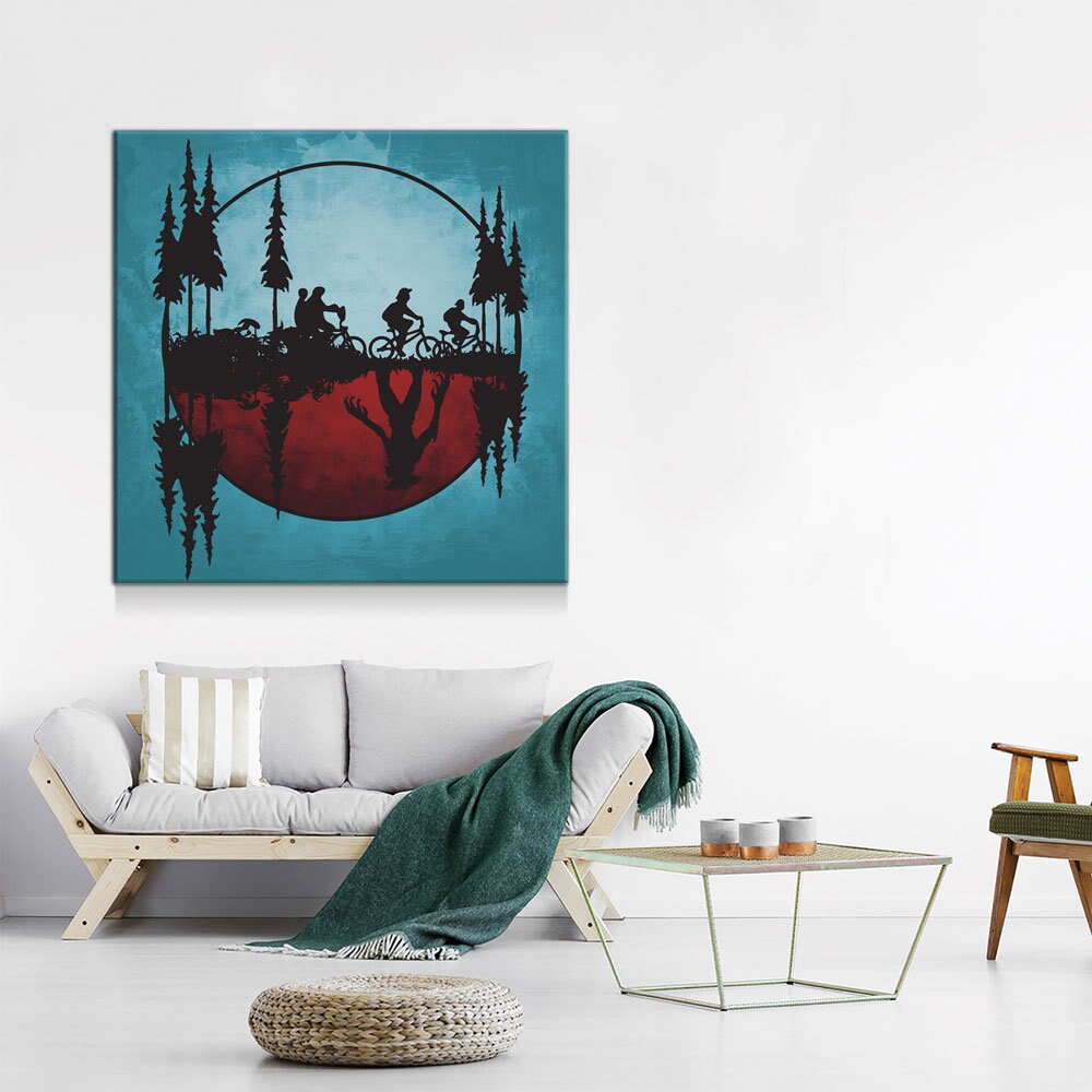 Upside Down World Canvas Wall Art, Stranger Things Wall Art 