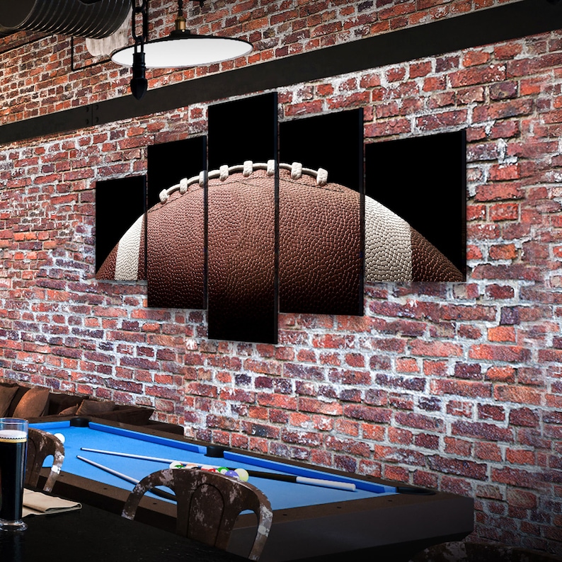 Football Canvas Wall Art Football Decor 5Piece Wall Art Etsy