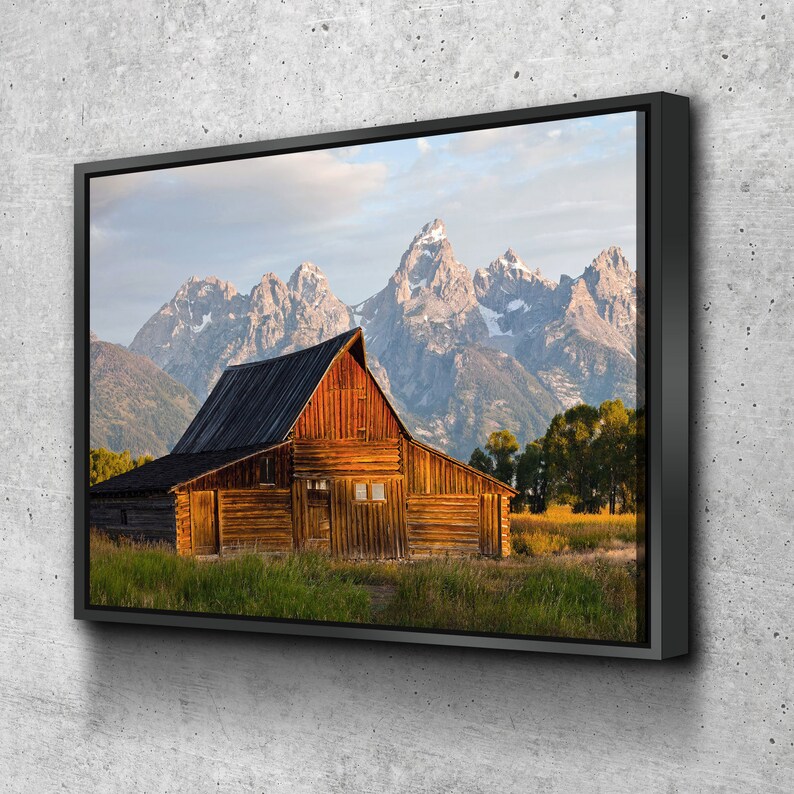 Old Barn Grand Teton Framed Canvas Wall Art Barn Art | Etsy