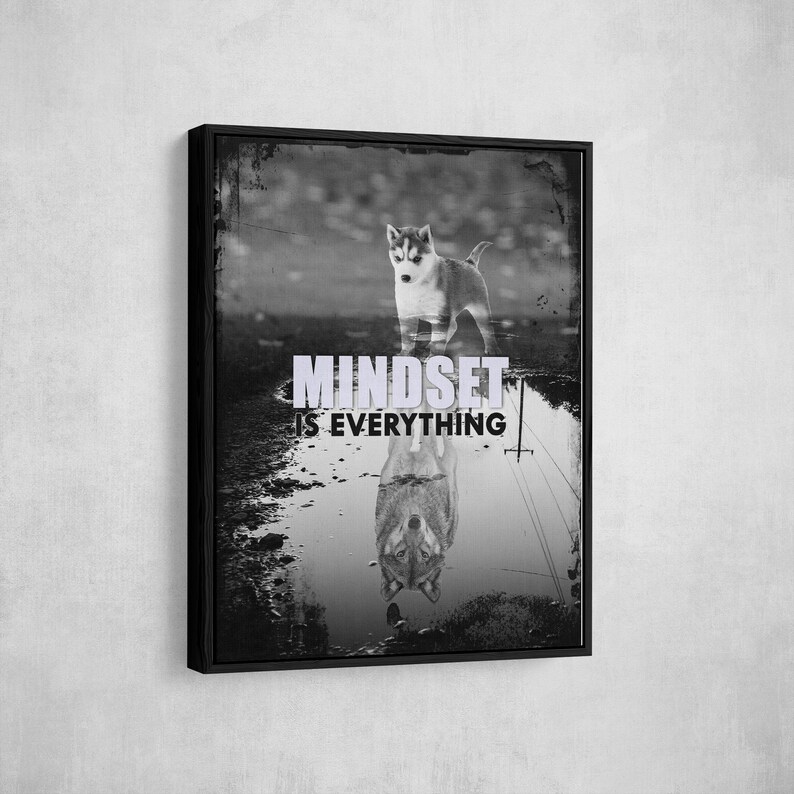 Mindset Is Everything Canvas Wall Art Motivational Decor Etsy