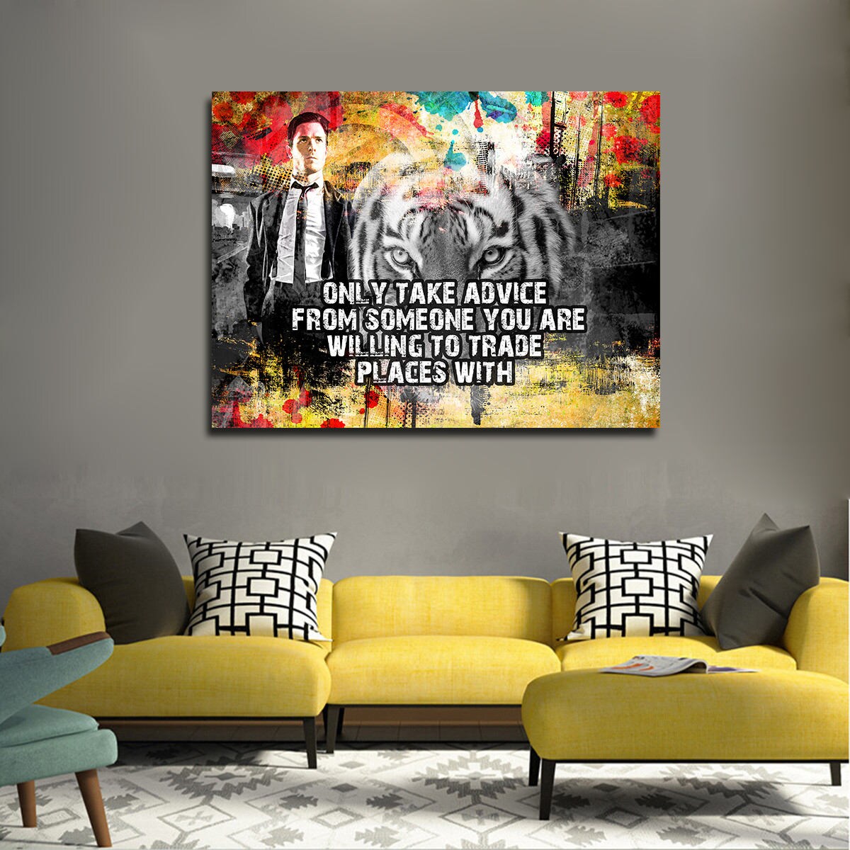 Only Take Advice Motivational Abstract Canvas Wall Art Etsy