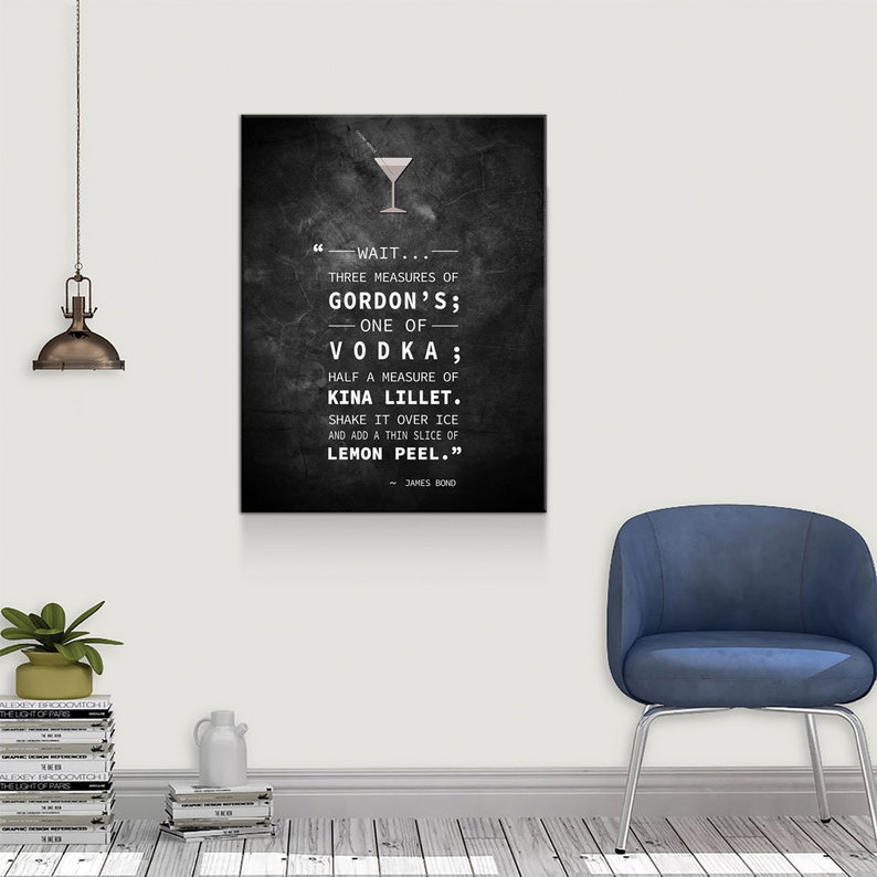 Casino Royale James Bond Vesper Martini Quote Wall Art Etsy