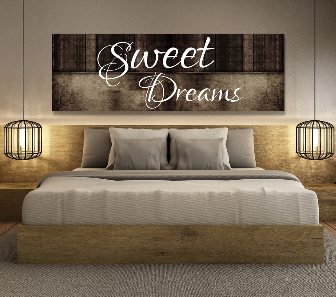Sweet Dreams Wall Art Canvas Sweet Dreams Above The Bed Etsy