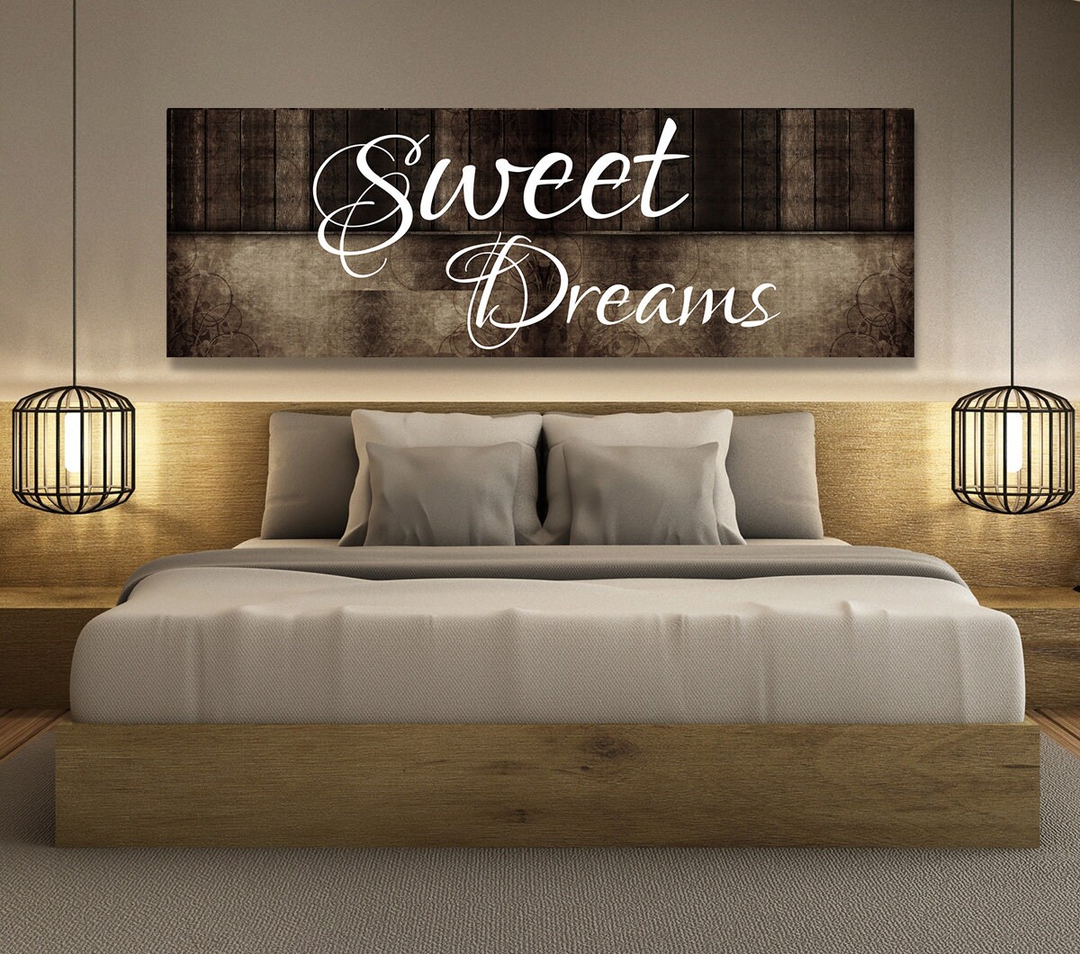 Sweet Dreams Wall Art Canvas Sweet Dreams Above The Bed | Etsy