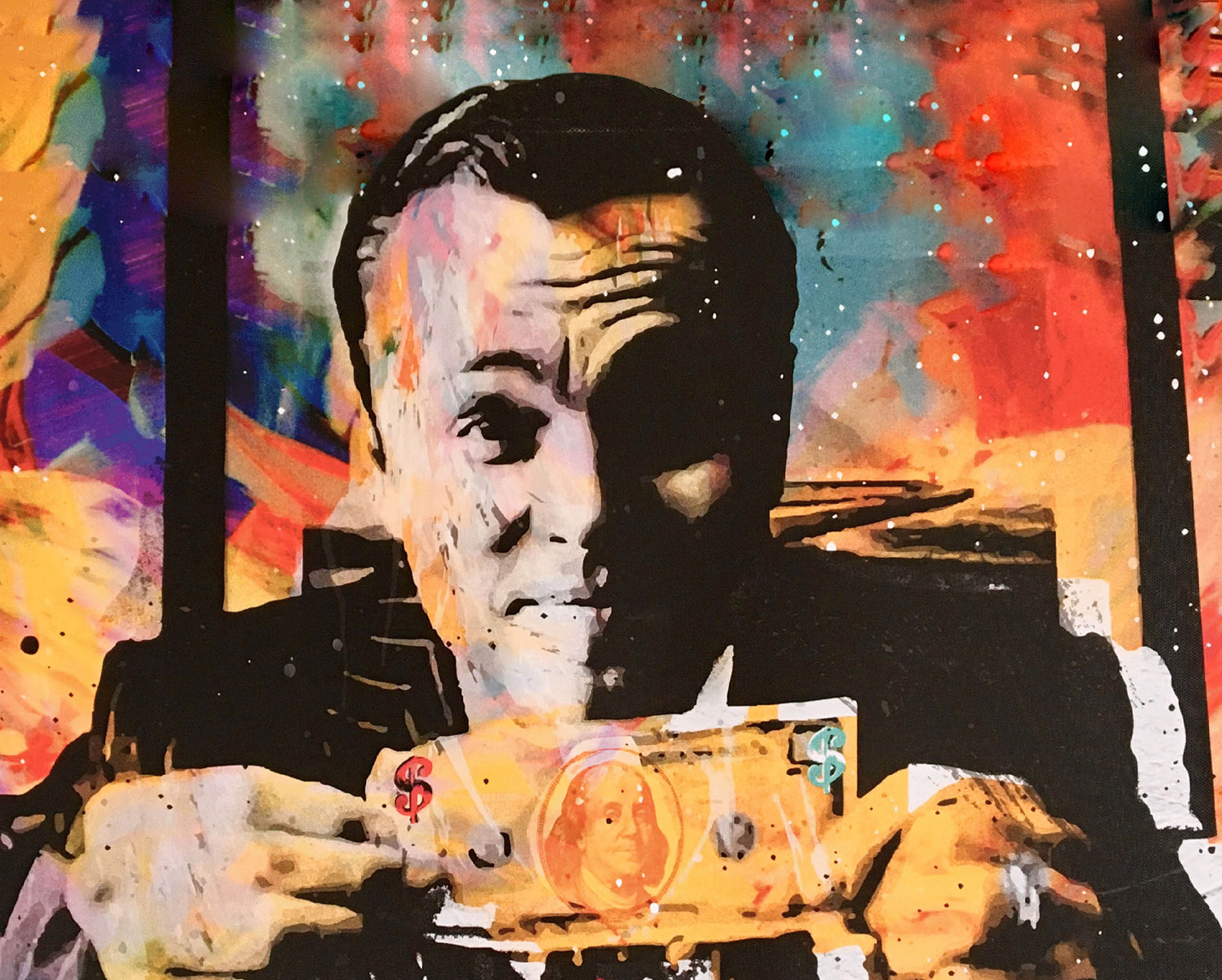 Wolf of Wall Street Money Talks Canvas Mini Easel Back Canvas 10 X