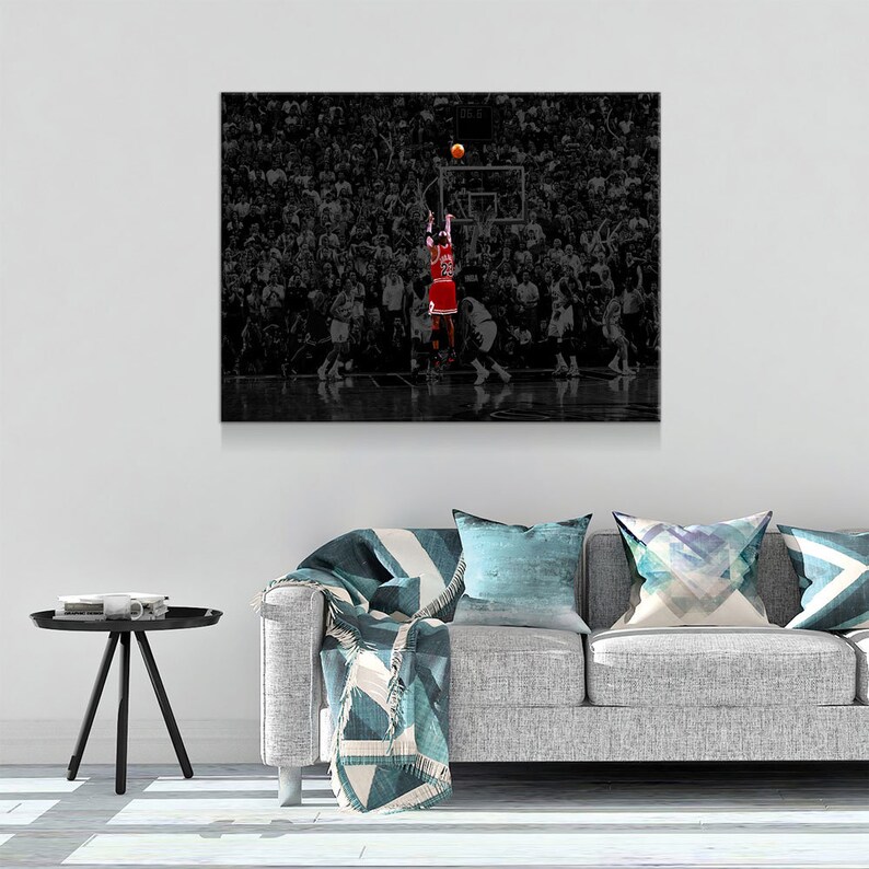 Michael Jordan Last Shot Canvas Wall Art 23 Michael Jordan Etsy