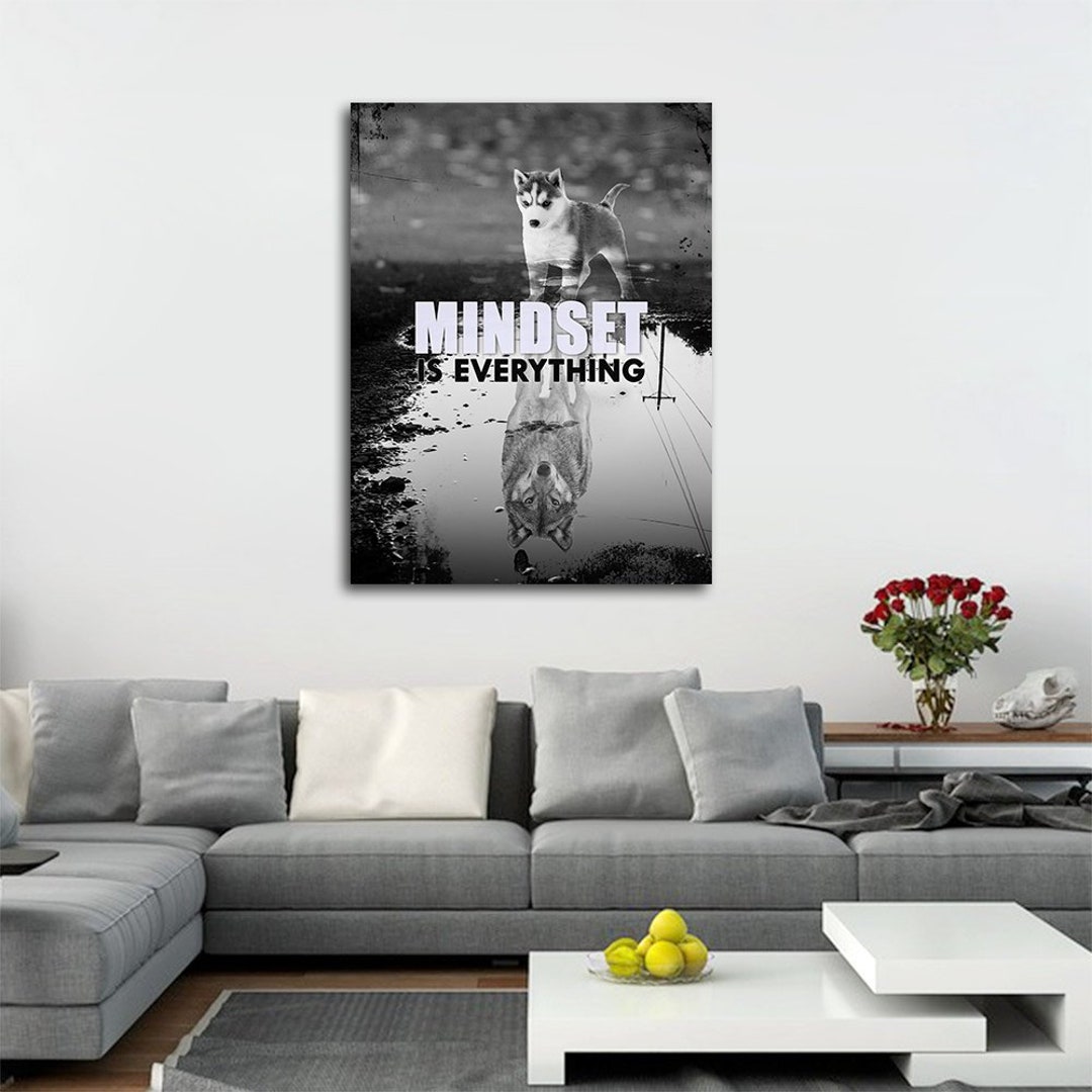 Mindset is Everything Canvas Wall Art, Motivational Decor, Office Decor