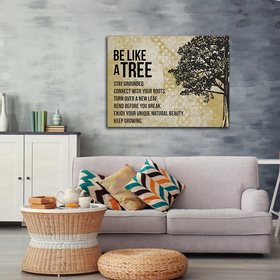 Be Like A Tree Keep Growing Motivational Canvas Wall Art, Office Decor,  Motivational Wall Decor, Success Quotes 