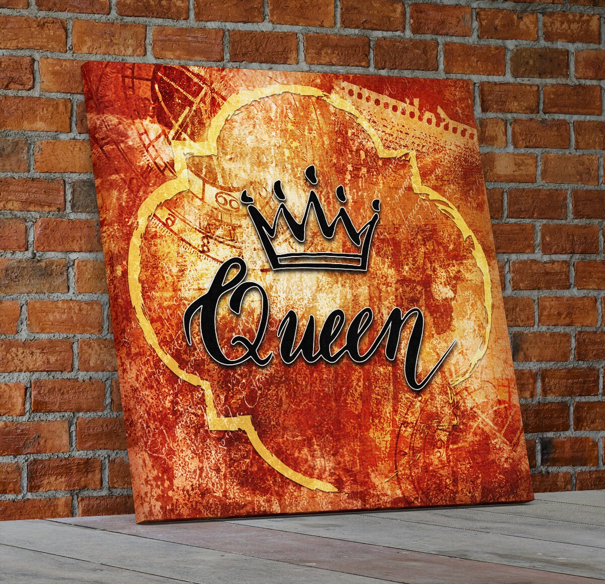 King and Queen Canvas Wall Art Set Queen Crown King Crown Etsy