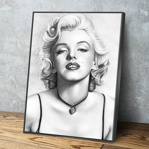 Bladeren verzamelen Klokje Weerkaatsing Marilyn Monroe Canvas Wall Art Black & White Marilyn Monroe - Etsy