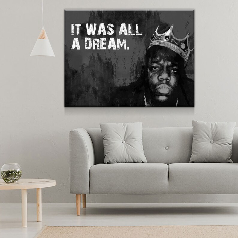 It was all a dream biggie smalls notorious big canvas wall etsy