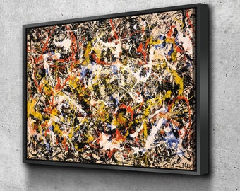 Convergence Abstract Canvas Print, Modern Wall Decor, Jackson Pollock Style Wall Art, Abstract Decor, Abstract Expressionism