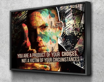 You Are Product Of Your Choices, Eminem Art, Abstract Canvas Art, Motivational Art, Home Decor, Wall Art, Motivational Wall Decor Slim Shady