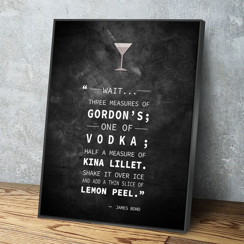 Casino Royale James Bond Vesper Martini Quote Wall Art Etsy