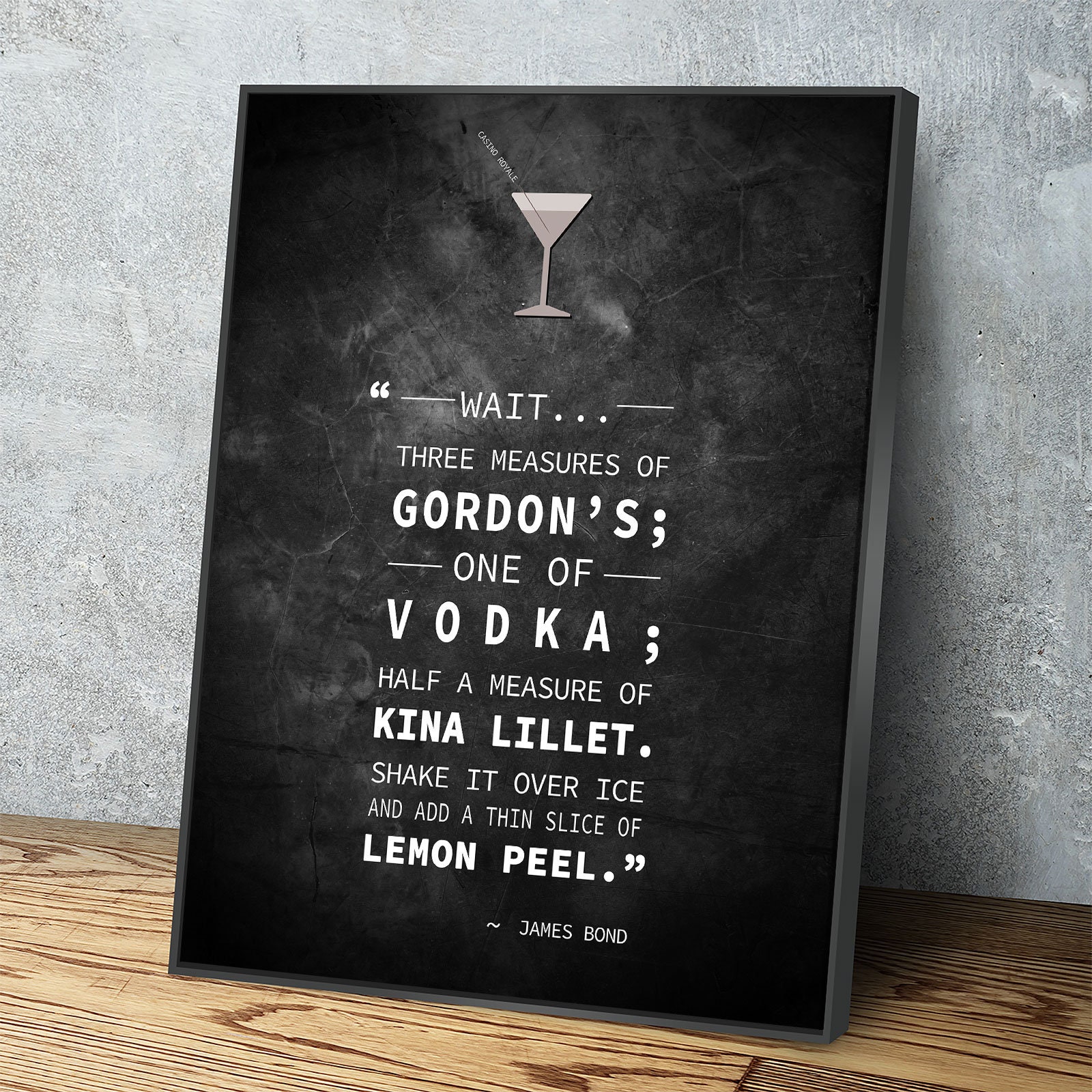 Casino Royale James Bond Vesper Martini Quote Wall Art Etsy UK