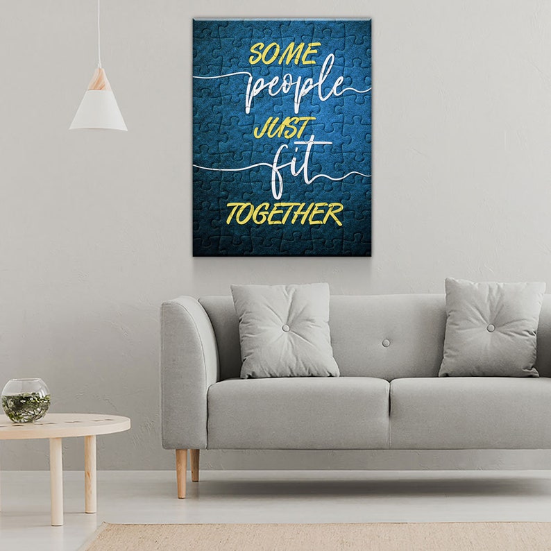 Some People Just Fit Together Canvas Wall Art Puzzle Piece Etsy