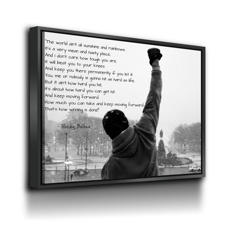 Rocky Balboa Canvas Wall Art Motivational Wall Art Rocky Etsy