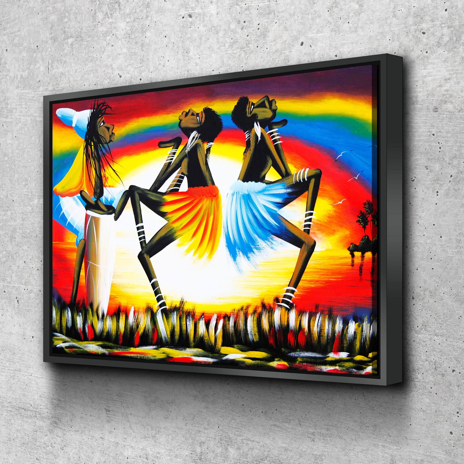 Jamaican Beach Dance Wall Canvas Wall Art Abstract Decor Art Etsy Canada
