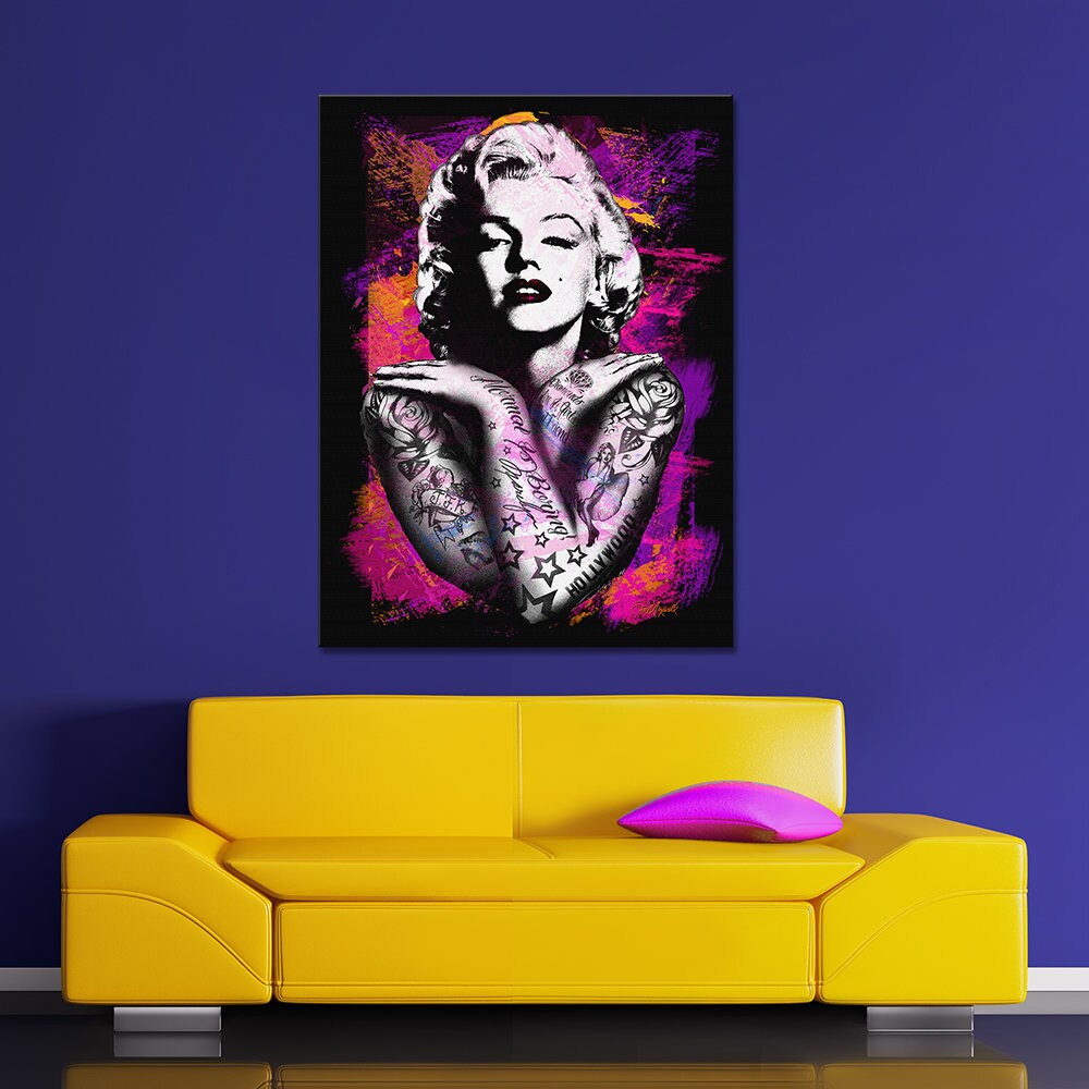 Marilyn Monroe Canvas Wall Art tattoo 3 Marilyn Etsy Israel